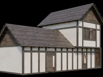 Medieval Village Pack  - 6 Assets - 4K Textures Game Ready Low-poly 3D model