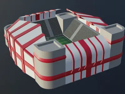 Football Stadium - Ajax Low-poly 3D model