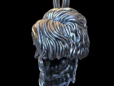 Skull pendant jewelry bearded vol5  3D print model