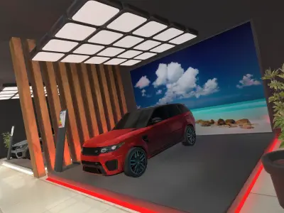 Neon Garage Showroom Low-poly 3D model