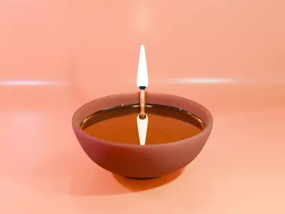 Diya 3D Low-poly 3D model