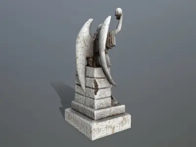 statue 2 of angel Low-poly 3D model