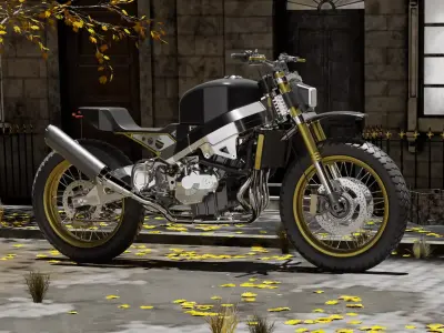 Custom Honda Scrambler Low-poly 3D model