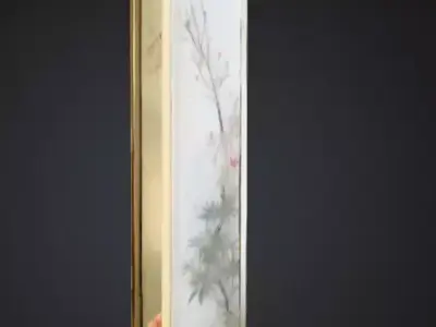 Spring Blossoms Screen Low-poly 3D model