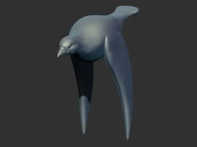 Pigeon bird figurine statue virgin art Multi Poses 3D print model