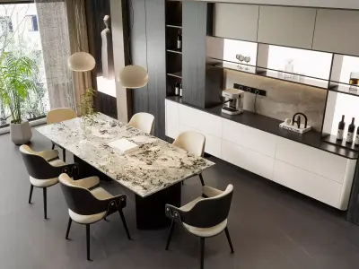 Dining room Dining interior Dining table 34 3D model