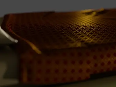 Rigged Red Quilted Bed 3D model