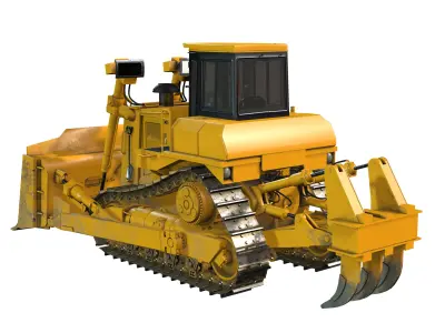 Bulldozer Low-poly 3D model get