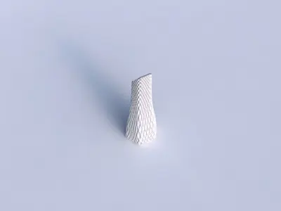 Vase top bent hexagon with grid piramides 2 3D print model