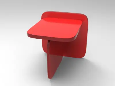 Squ Side Table Low-poly 3D model