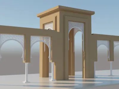Traditional Moroccan Door 3D model