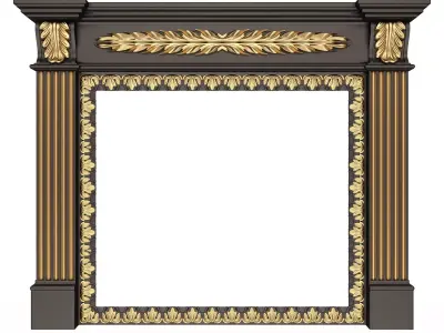 Classic Fireplace 02 Low-poly 3D model