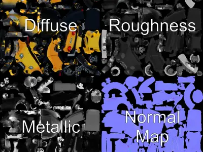 Compact SUV D model pack for versatile usage Low-poly 3D model