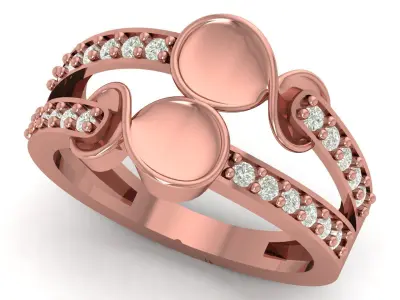 ladies Diamond Ring 3D print model 10