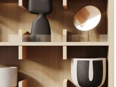 Shelf Oiled Oak Low-poly 3D model