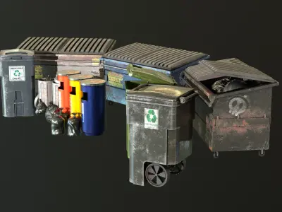 Urban Trash Pack Vol 1 Low-poly 3D model