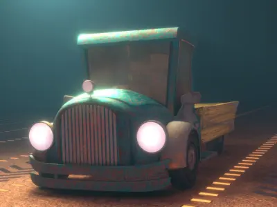 Truck model for movies and game engines Low-poly 3D model
