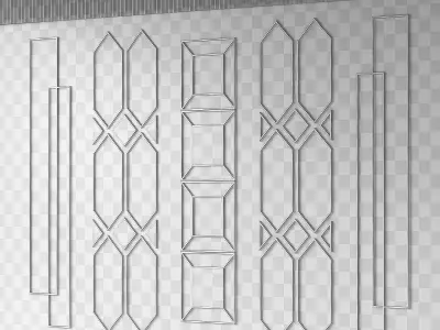 Wall composition with moldings Modern minimal geometric pattern 3D model