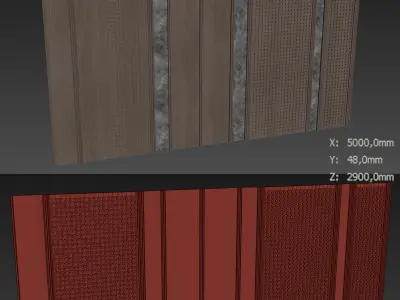 Decorative V50 Wall Panels 3D model
