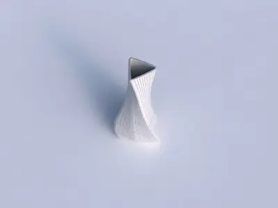 Vase twist puffy triangle with grid plates 3D print model