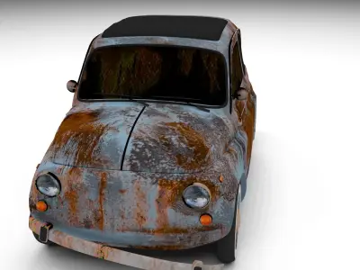 Fiat 500 Nuova 1957 rusty HDRI 3D model