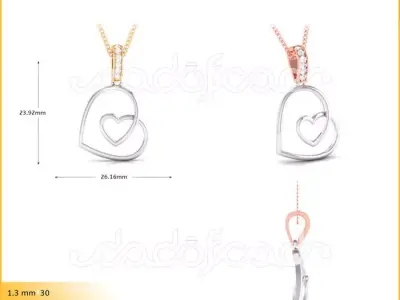 light weight yellow gold  diamond pendent -DOC-P8101 3D print model