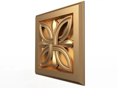 Rosette Carved Decoration CNC 023 Low-poly 3D model