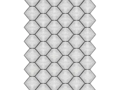 Hexagonal White Wall Panel 3D model