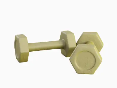 Small Rubber Dumbbell 06 3D model
