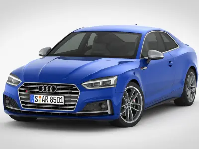 Audi S5 Coupe 2018 detailed interior 3D model