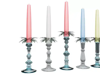 Candles and candlesticks for christmas 3D model