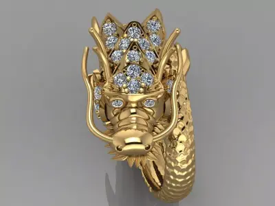 Dragon Diamond Ring 3D print model