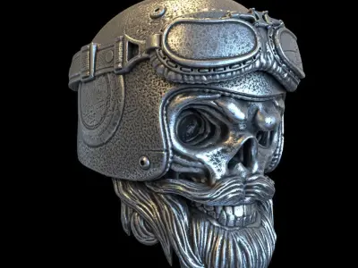 Skull pendant jewelry biker helmet vol2 3D print model