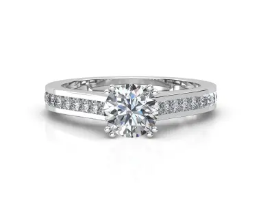 aj-08 princess cut diamond engagement ring 3D print model