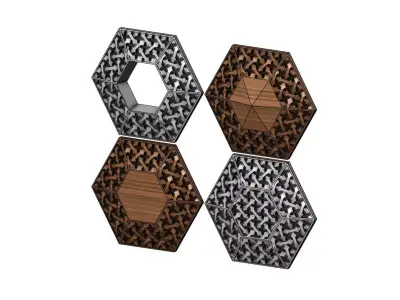 Moucharabieh hexagonal tile and ceiling ornament 3D print model
