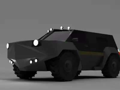 armored car model Low-poly 3D model