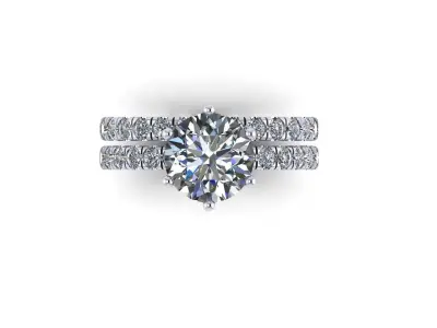 Matching Diamond Women Rings R2 3D print model