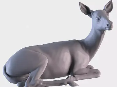 Deer lying down 3D print model