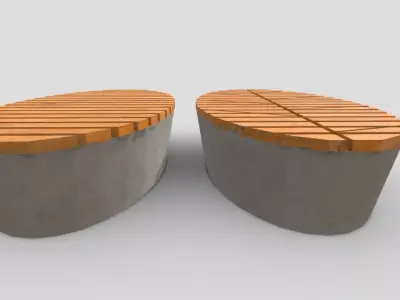 Eliptic Bench Free low-poly 3D model