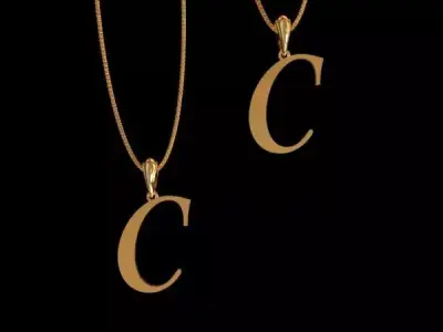 Letter C NECKLACE 3D print model