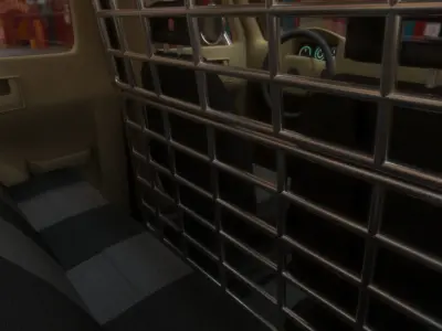 Cartoon Police Car Low-poly 3D model