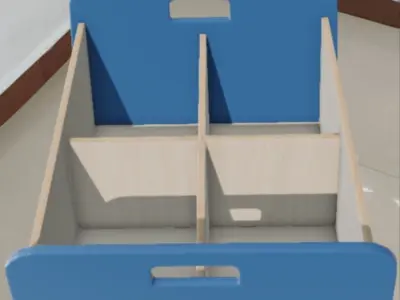 Double Storage Unit Blue Low-poly 3D model