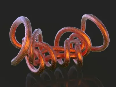 Knot orange spiral ring Free 3D model