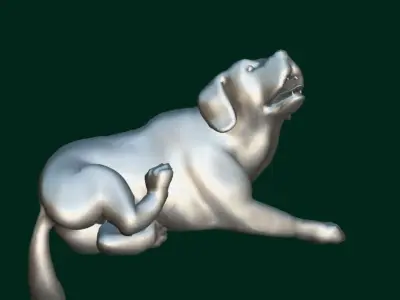 Saint Bernard Dog Breed Low-poly 3D model