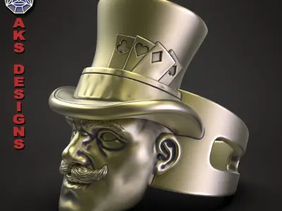 Ring Jewelry organic Magician v 154 3D print model