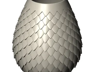 Fish Scale Vase 3d model for 3d printing  3D print model