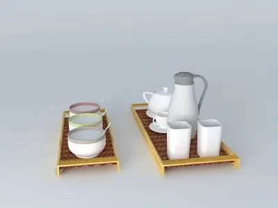 BAMBOO BUTLER TRAY Free 3D model