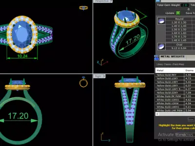 val Halo Split Shank Luxury Ring STL and 3DM Files Included 3D print model