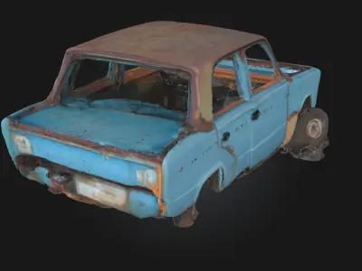 Rusty Blue Relic  Weathered Beauty of Forgotten Machinery 3D model