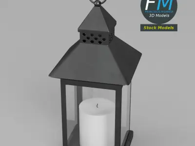 Lantern with candle 1 3D model